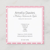 Hübsch Pink Polka Dot Quadratische Visitenkarte (Rückseite)