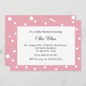 Hübsch Pink Polka Dots Einladung (Vorne/Hinten)