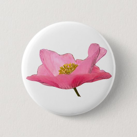 Hübsch Pink Poppy Button (Vorderseite)