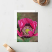 Hübsch Pink Poppy Mitteilungskarte (Vorderseite/Rückseite Beispiel)
