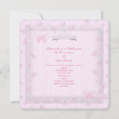 Hübsch Pink Quinceanera Party Tiara Butterfliegen Einladung (Rückseite)