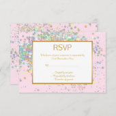 HÜBSCH PINK RAINBOW HOLOGRAPHISCHE SPOT-UAWG RSVP KARTE (Vorne/Hinten)