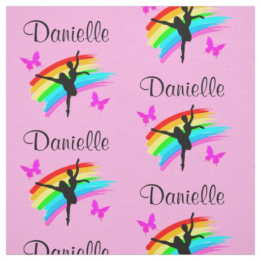 HÜBSCH PINK RAINBOW PERSONALISIERT DANCER FABRIC STOFF (Muster)