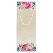 Hübsch Pink Rose und Peony Border Cheers! Geschenktüte Für Weinflaschen (Rückseite)