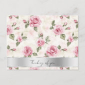 Hübsch Pink Roses Blumendenken Postkarte (Vorderseite)