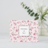 Hübsch Pink Roses Blumendenken Postkarte (Stehend Vorderseite)