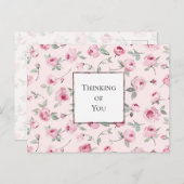 Hübsch Pink Roses Blumendenken Postkarte (Vorne/Hinten)