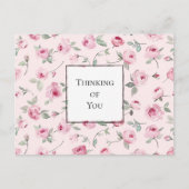 Hübsch Pink Roses Blumendenken Postkarte (Vorderseite)