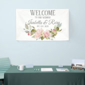 Hübsch Pink Roses Bouquet Wedding Banner (Messeveranstaltung)