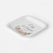 Hübsch Pink Roses Bouquet Wedding Pappteller (Gewinkelt)