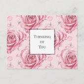 Hübsch Pink Roses Denken Sie an Sie Postkarte (Vorderseite)