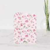 Hübsch Pink Roses Floral Vielen Dank Karte (Rückseite)