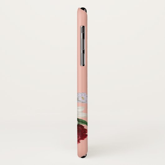 Hübsch Pink Roses Girly Floral Anfangsname Case-Mate iPhone Hülle (Hinten/Links)