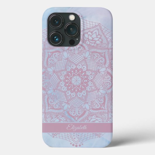 Hübsch Pink Sacro Lotus Blume Blossom Mandala Case-Mate iPhone Hülle (Rückseite)