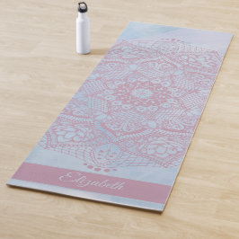 Hübsch Pink Sacro Lotus Blume Blossom Mandala Yogamatte