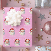 Hübsch Pink Santa Claus Custom Girls Weihnachten Geschenkpapier Set