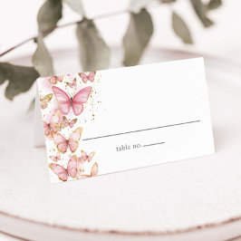 Hübsch Pink Schmetterlinge Sweet 16 Quince Geburts Platzkarte