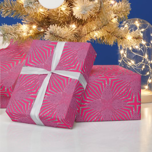 Hübsch Pink Schöne phantastische Kunst Geschenkpapier (Feiertage)
