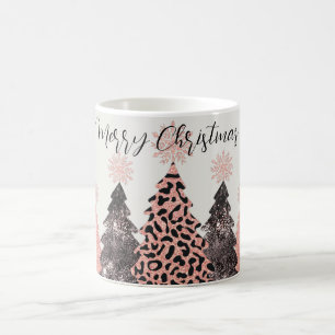 Hübsch Pink Schwarz Frohe Weihnachtsbaumen Urlaub Kaffeetasse