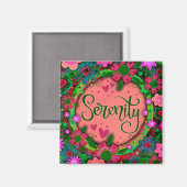 Hübsch Pink Serenity Fun Floral Modern Inspirivity Magnet (Vorderseite/Rückseite)