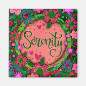 Hübsch Pink Serenity Fun Floral Modern Inspirivity Magnet (Vorne)