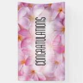 Hübsch Pink Sommer Blume Herzlichen Glückwunsch Banner (Vertikal)