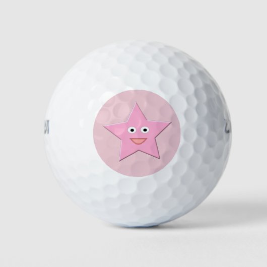Hübsch Pink Star Golf Ball (Vorderseite)