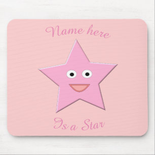 Hübsch Pink Star Mousepad