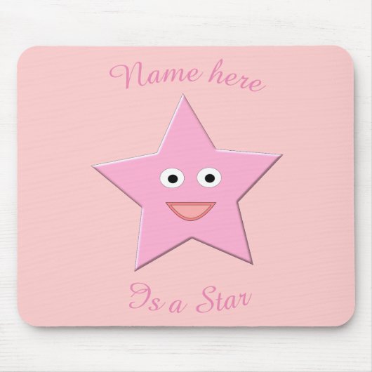 Hübsch Pink Star Mousepad (Vorne)