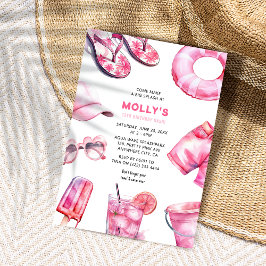 Hübsch Pink Summer Girls Geburtstag Einladung
