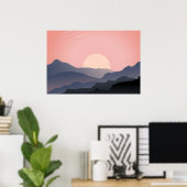 Hübsch Pink Sunrise Poster (Heimbüro)