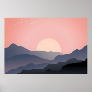 Hübsch Pink Sunrise Poster