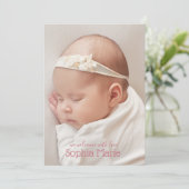 Hübsch Pink Sweet Baby Foto Geburtshinweise (Stehend Vorderseite)