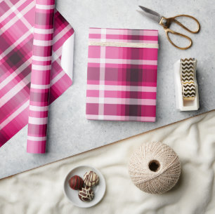 Hübsch Pink Tartan Kariert Geschenkpapier