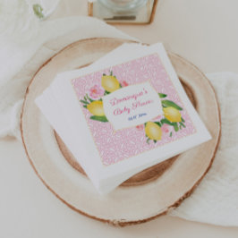 Hübsch Pink Tiles Lemons Girl Baby Dusche Party Serviette