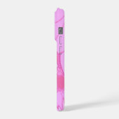 Hübsch Pink Tulip Floral mit Monogramm Feminin iPhone Hülle (Linke Seite)