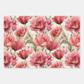 Hübsch Pink Tulip Garden | Aquarellfarben Geschenkpapier Set (Vorderseite 3)