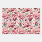Hübsch Pink Tulip Garden | Aquarellfarben Geschenkpapier Set (Vorderseite 2)