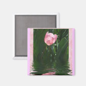 Hübsch Pink Tulip Magnet (Vorderseite/Rückseite)