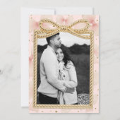 Hübsch Pink Tulle Bow Gold Confetti Brautparty Einladung (Rückseite)