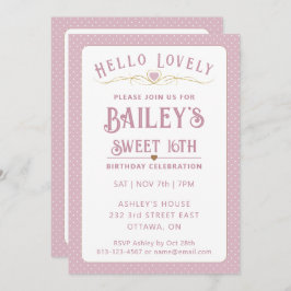Hübsch Pink und Gold Sweet 16. Geburtstag Einladung