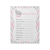 Hübsch Pink und Grau Elefant Baby wünscht 2 Notizblock (Rotiert)