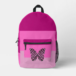 Hübsch Pink und Lila Butterfly Girl Bedruckter Rucksack
