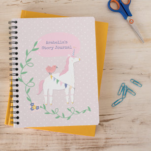 Hübsch Pink Unicorn Girl's Write & Zeichn Story Notizblock