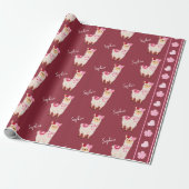 Hübsch Pink Valentine's Day Llama Little Girl Name Geschenkpapier (Ungerollt)