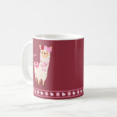 Hübsch Pink Valentine's Day Llama Little Girl Tass Kaffeetasse (Vorderseite Links)