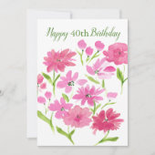 Hübsch Pink Wasserfarbe Blumenstrauß (Vorderseite)