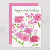 Hübsch Pink Wasserfarbe Blumenstrauß (Vorne/Hinten)