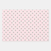 Hübsch Pink Wasserfarbe Mini Ditsy Blumenmuster Geschenkpapier Set (Vorderseite)
