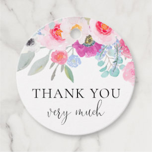 Hübsch Pink Watercolor Anemones Vielen Dank Geschenkanhänger